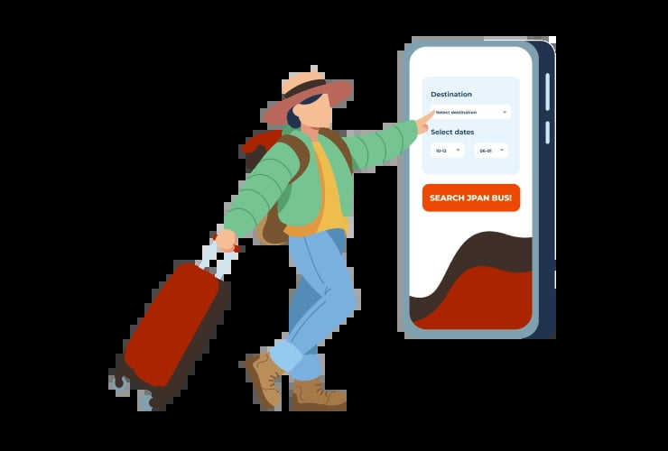 Book your Japan bus ticket 
in 3 minutes.